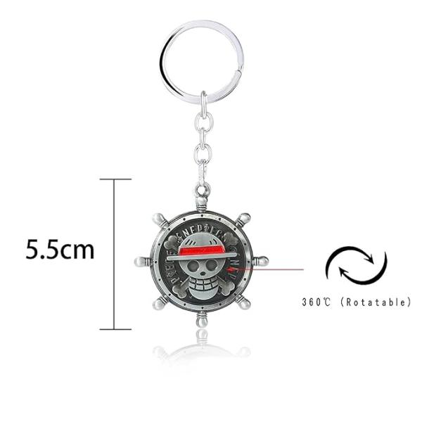 Anime Pirate Spinning Keychain – Rotating Key Ring for Keys